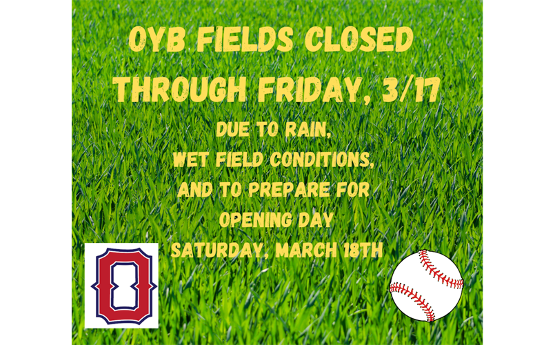 Fields Closed 3/11 - 3/17