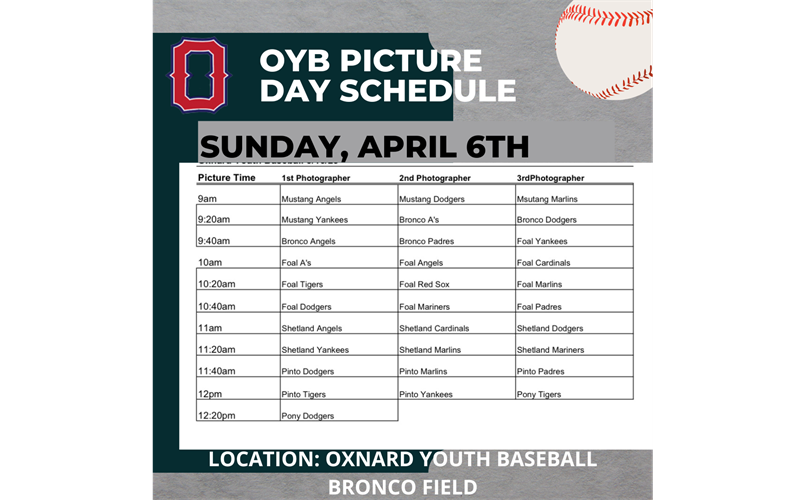 Picture Day Schedule